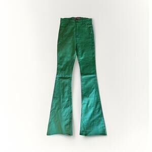 Edikted Flared Bell Bottom Pants Sz S Green Preppy Dopamine Groovy Flare 60s 70s